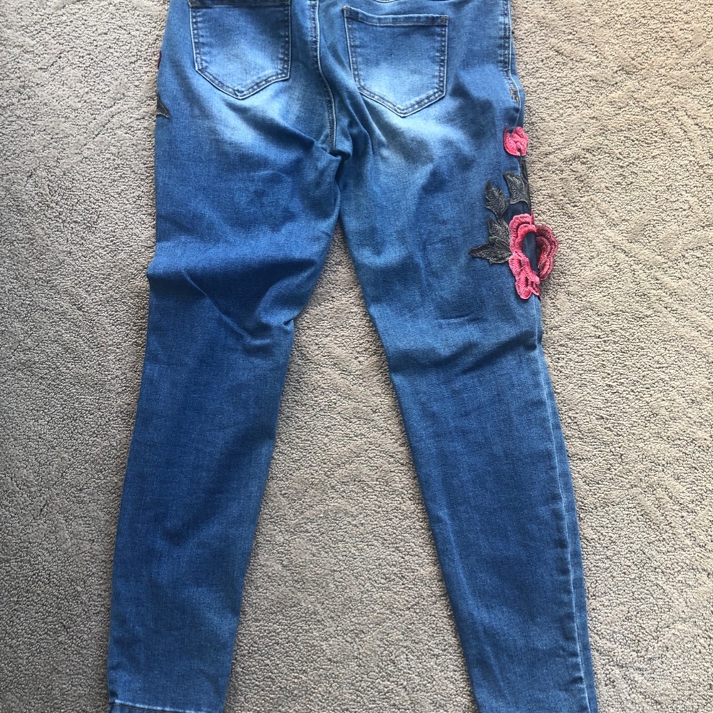 Boom Boom Rose Applique Jeans | Size 9 - Picture 5 of 5